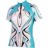 Gonso Fietsshirt tropea dames lichtblauw wit maat 42