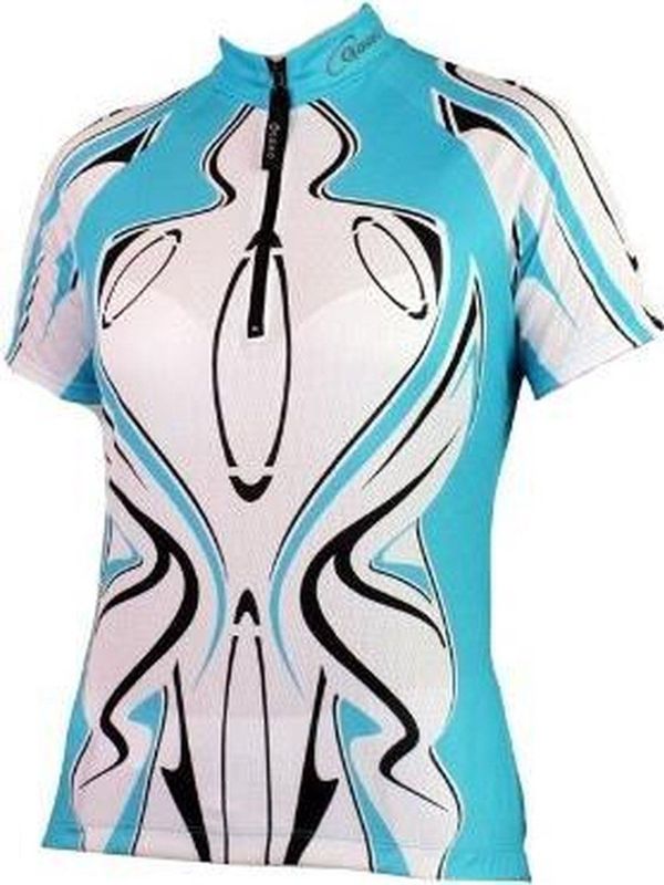 Gonso Fietsshirt tropea dames lichtblauw wit maat 42