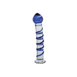 Joyride – Glazen Blauwe Dildo met ribbels – GlassiX Set 08