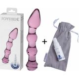 Joyride - Glazen Roze Dildo voor vaginaal en anaal gebruik - Set 12