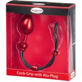 Malesation - Cock-Grip Aluminium Butt plug met cockring - Rood