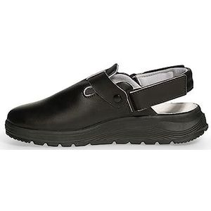LAHTI PRO Heren L30607 Werksandalen, antislip, geprofileerde buitenzool van rubber, open hiel standaard, grijs-zwart-oranje, 44 EU