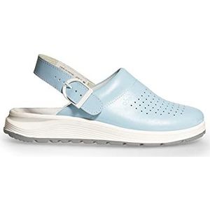 ABEBA 87080 - uniseks schoenen - Active Clog SRC - geperforeerd design - EU 42 - blauw - voering: stof - met gespsluiting