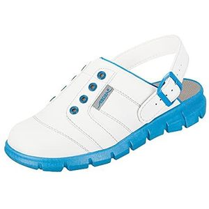 Abeba Clog 7367 - Dynamic microvezel, wit/blauw gecertificeerd