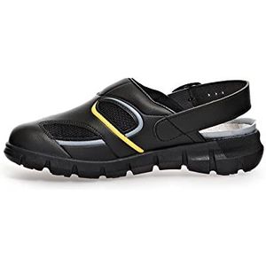 Abeba 37343-47 Maat 47 ""Dynamische"" Occupational-Clog Schoen - Zwart/Geel