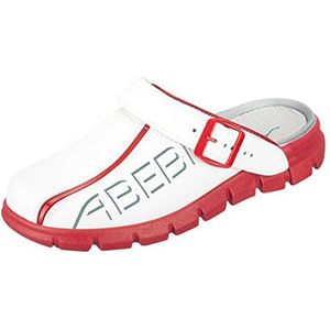 Abeba 7313-43 Maat 43 ""Dynamische"" Occupational Klomp Schoen - Wit/Rood