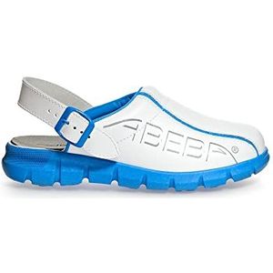 Abeba 7312-47 ""Dynamische"" Occupational-Clog Schoen, Maat 12, Wit/Blauw