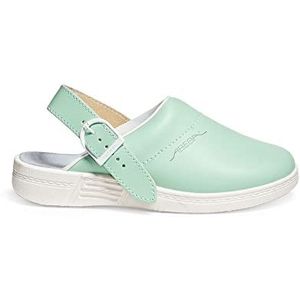 Abeba 7091-38 Maat 38""The Original"" Beroepsklomp Schoen - Mintgroen/Wit