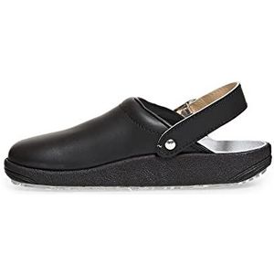 Abeba Clog 9252 - rubber glad leer zwart, gecertificeerd