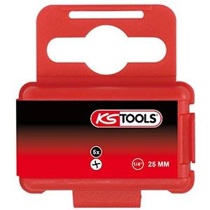 KS Tools 911.2902 – doos met 5 schroefbits TORQ-SET®, lengte 25 mm – 1/4 inch – 6 mm – van speciaal staal