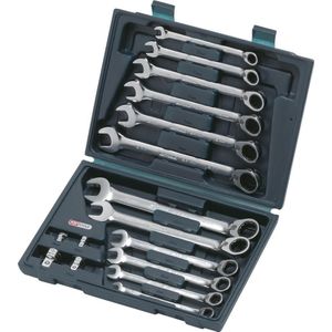 KS Tools 503.4666 GEARplus Ratelringsteeksleutelset, omschakelbaar, 16-dlg