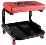 KS Tools - Mobiele Kruk - Rood - Stalen Buis - 4 Zwenkwielen