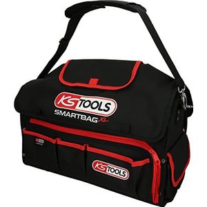 KS TOOLS 850.0325 lege schoudertas in groot formaat uit de Smartbag XL-serie, harde schaal en versterkte handgreep, veel zakken, 2 opbergdozen, zeer resistente stof, rood