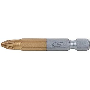 KS Tools 911.3644 1/4"" TiN Bit, 50mm, PZ2, 5 per pak