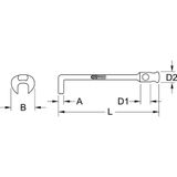 KS Tools 517.9174 Haakse steeksleutel zonder draaistift, 46 mm