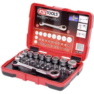KS Tools 918.3050 1/4"" + 11 mm Doorgaande dopsleutel- en bitset, 31-dlg