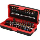 KS TOOLS - Set - Schroevendraaierbits - 31-delig - Mat Gesatineerd - Chroom-vanadium Staal