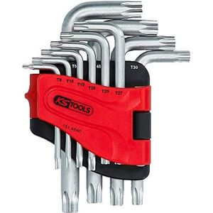 KS Tools Torx-Winkelstiftschlüssel-Satz mit Bohrung, kurz, 10-tlg., TB8-TB50