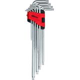 KS Tools Hoekstiftsleutelset XL, Torx met boring aan de kopzijde, 9 delen