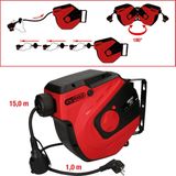 KS Tools - Elektrische Wandhaspel - 15m Kabellengte - Geïntegreerde Thermische Stroomonderbreker