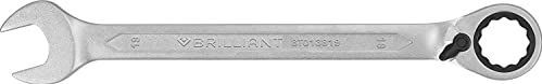 BRILLIANT TOOLS - BT013818 - Omkeerbare Ratelringsleutel - 18 mm - Fijngetand met 72 Tanden