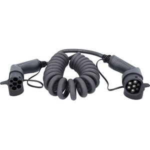 Gedraaide efuturo-laadkabel, type 2- naar type 2-stekker, 3 fasen, tot 22 kW, kabel verlengd tot 5 m
