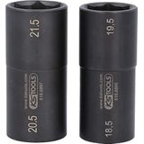 Kstools - 1/2' Spezial-Alu-Felgen-Kraft-Stecknuss-Satz für Ford, 18,5 / 19,5 / 20,5 / 21,5 mm, 2-tlg