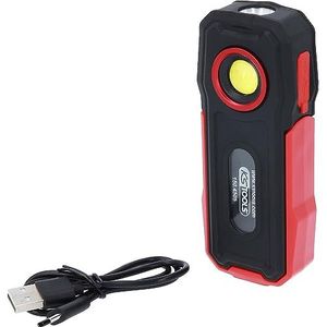 KS Tools 150.4505 Mobiele werkplaats-handlamp, knikbaar, 300 lumen, rood, zwart