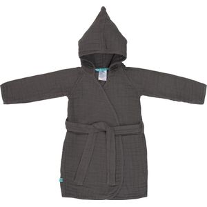 Lässig - Badjas - Mousseline - Antraciet - maat 92-98cm