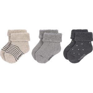 LÄSSIG Kindersokken, badstof, set 3, grijs, maat 12-14