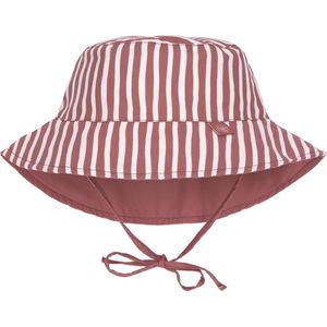 Lässig - Omkeerbare UV Bucket hoed voor baby's - Strepen - Rood - maat 3-6M (43-45CM)