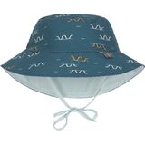 Lässig - Omkeerbare UV Bucket hoed voor baby's - Zeeslang - Blauw - maat 18-36M (50-51CM)