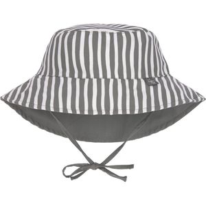 Lässig - Omkeerbare UV Bucket hoed voor baby's - Strepen - Olijf - maat 9-12M (48-49CM)