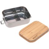 LÄSSIG Lunchbox Bamboo, Adventure, Bambus, Edelstahl, (1-tlg), mit Holzdeckel