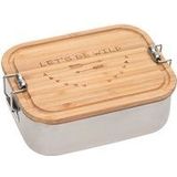 LÄSSIG Lunchbox Bamboo, Adventure, Bambus, Edelstahl, (1-tlg), mit Holzdeckel