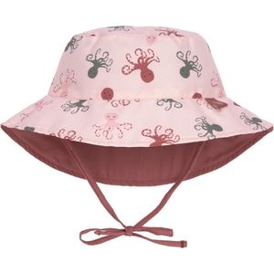 Lässig - Omkeerbare UV Bucket hoed voor baby's - Octopus - Roze - maat 9-12M (48-49CM)