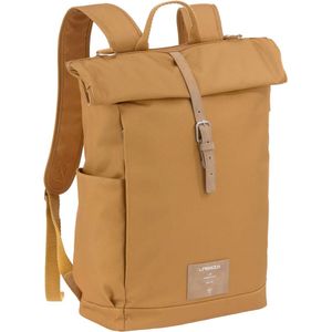 LÄSSIG Babyluierrugzak met aankleedonderlegger, kinderwagenbevestiging, flessenwarmer waterafstotend duurzaam geproduceerd/rolltop backpack curry