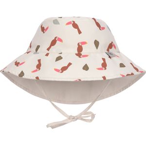 Lässig - UV-Beschermende bucket hoed voor kinderen - Toekan - Offwhite - maat S (43-45cm)