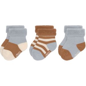 Lässig Badstof Sokken - Light Blue/Caramel - 3-Pack - GOTS Gecertificeerd