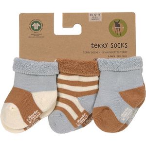 Lässig Badstof Sokken GOTS light blue/caramel (3-pack)