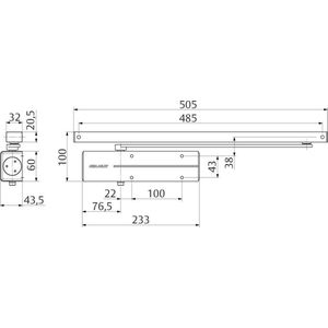 ASSA ABLOY DC135 Deurdranger - Zwart - Inclusief Glijarm