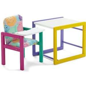 Schardt 16 100 00 00 - poppenhoge stoel, tafelstoelcombinatie, massief beuken rug en zitting, gevoerd, kleurrijk gelakt
