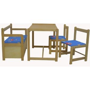 Schardt 01 813 00 03 Kinderzitgroep Funny-1 tafel, 2 stoelen, 1 kinderbank