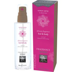 Shiatsu Feromonen Bed & Body Spray Voor Vrouwen - Kers & Witte Lotus