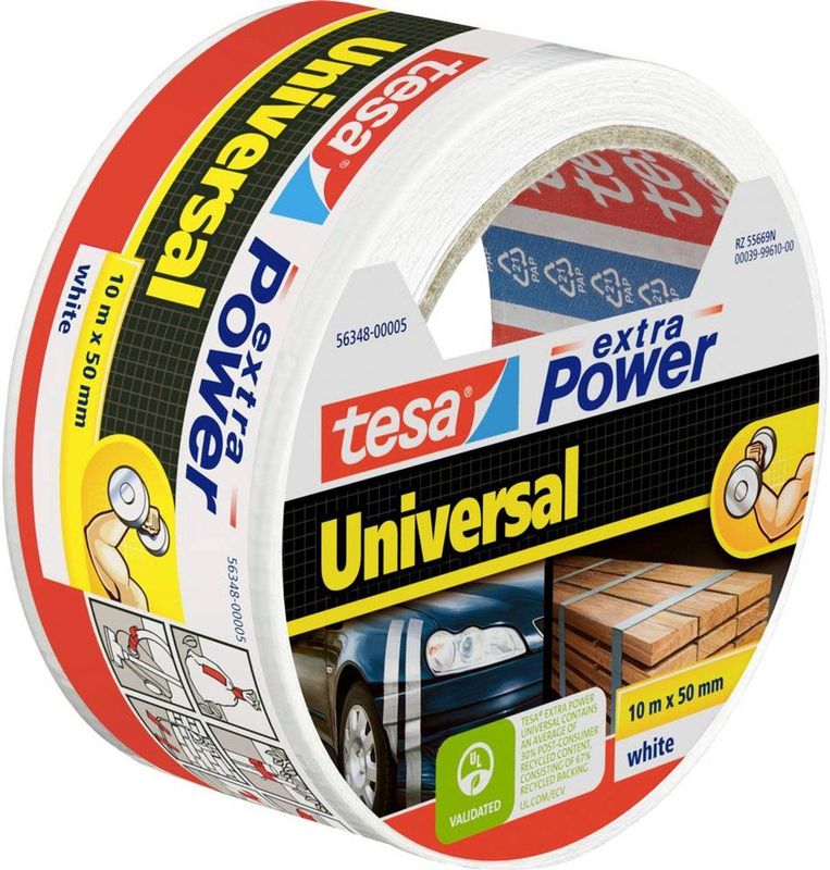 tesa UNIVERSAL 56348-00005-05 Textieltape tesa extra Power Wit (l x b) 10 m x 50 mm 1 stuk(s)