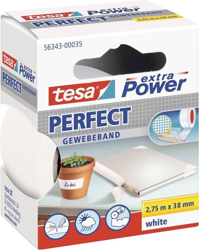 Tesa - Plakband Textiel - Wit - 38mm x 2.75m
