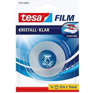tesa Film Crystal Clear - zeer transparante, ouderdomsbestendige tape met sterke hechting, 33 m x 15 mm