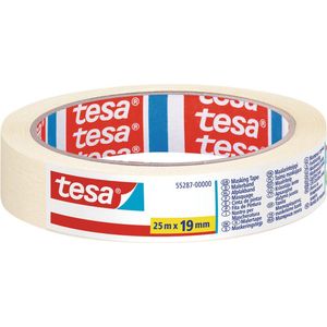 Rolletje afplaktape/schilderstape 19 mm x 25 m - Verf afplakband/tape - Maskeertape - Tesa Masking tape