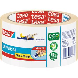 Afplaktape tesa economy 50mmx25m beige | 6 stuks