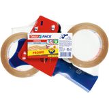 Tesa - Verpakkingstapedispenser - Transparant - Kunststof - Met 2 Gratis Rollen